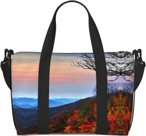 Blue Ridge Mountains print Travel Duffel Bag,workout duffel bag, overnight shoulder Bag,Weekender Bag for Women Men