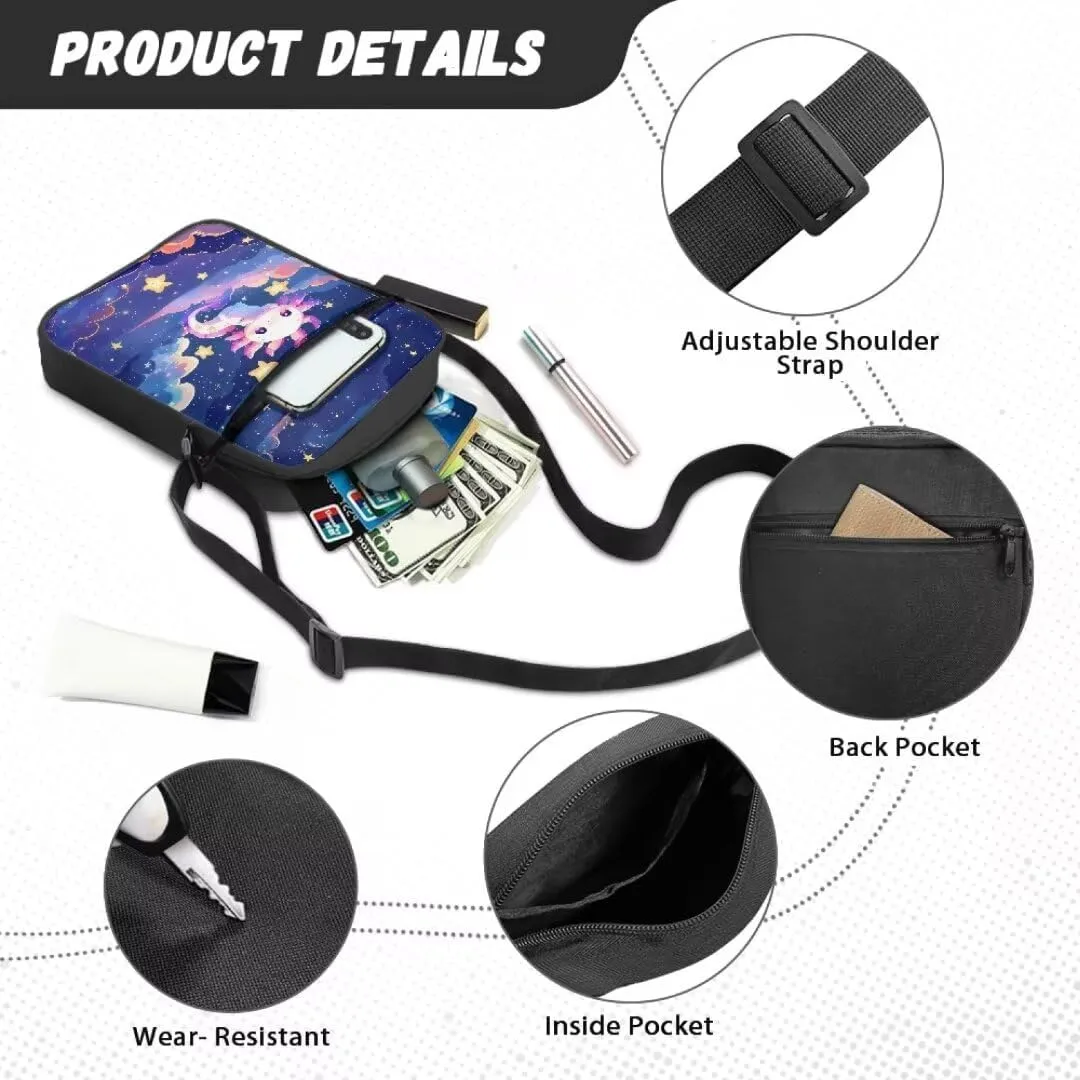 Boatee Small Messenger Bag for Men Galaxy Crossbody Purse with Pockets
