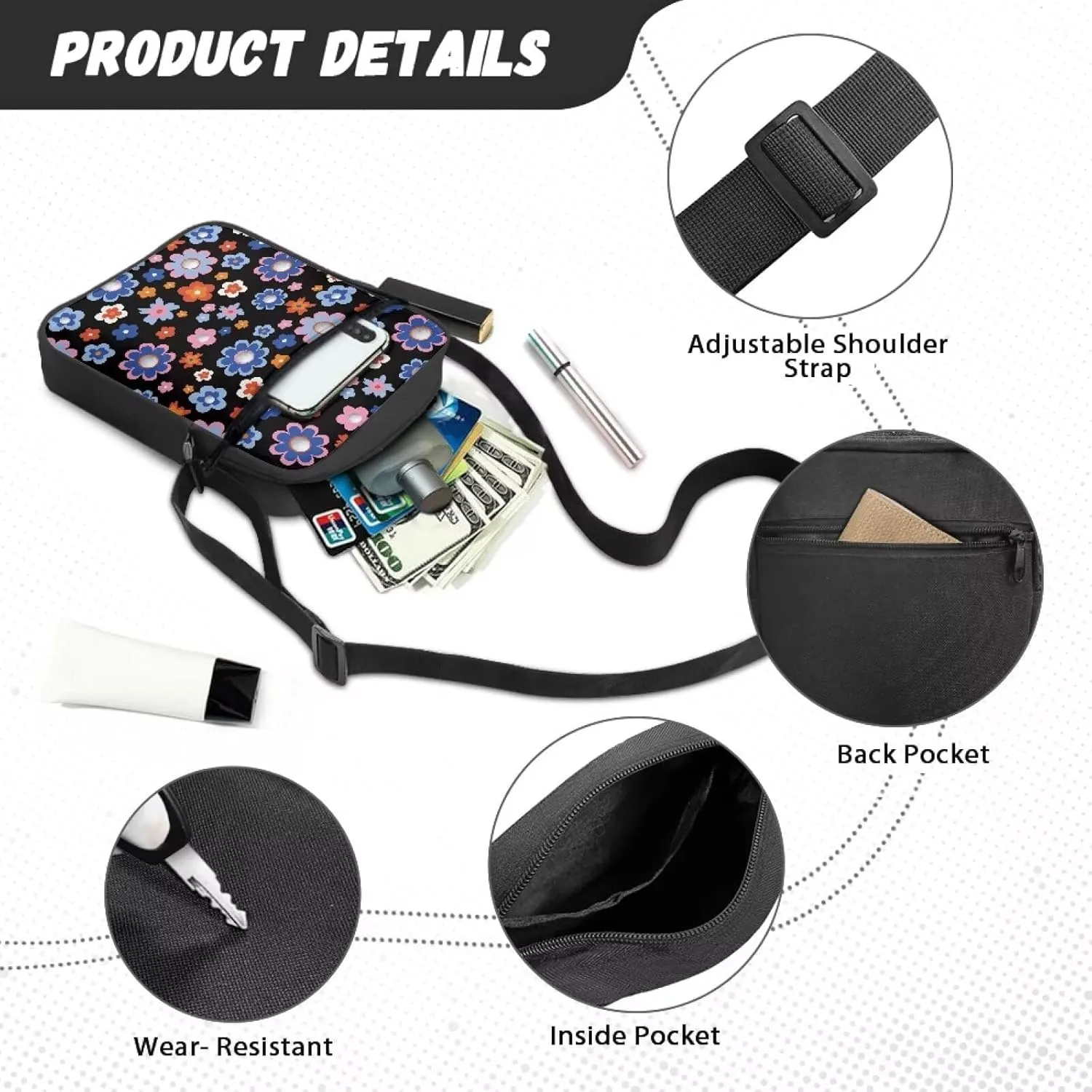Boatee Small Messenger Bag for Women Casual Multi-Purpose Crossbody Handbag
