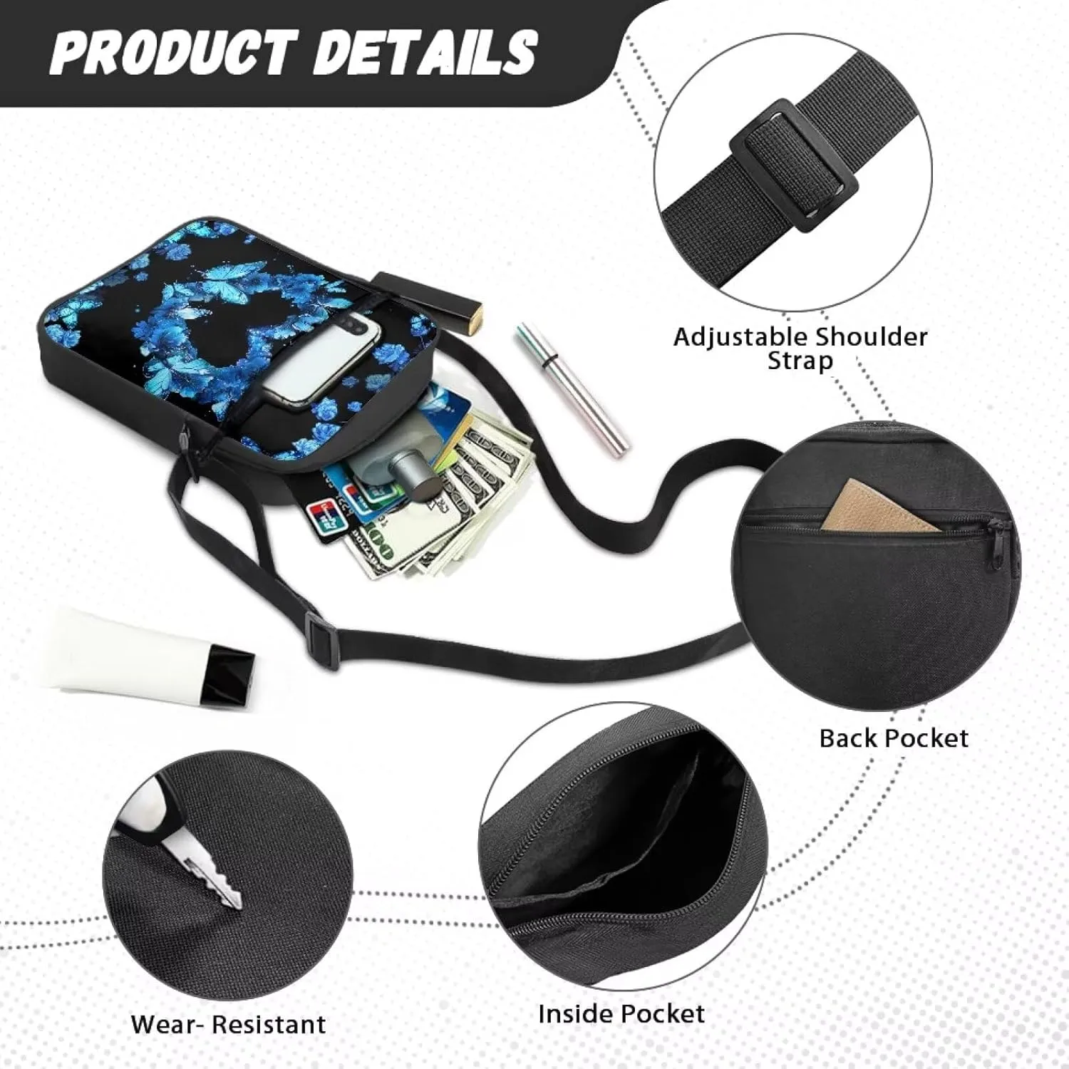 Boatee Small Messenger Bag for Women Casual Multi-Purpose Crossbody Handbag