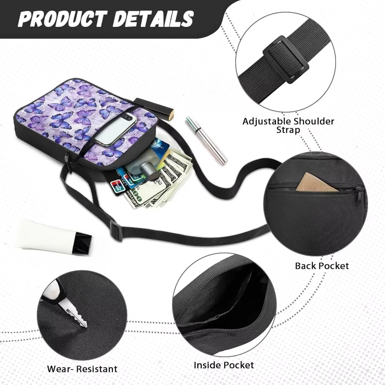 Boatee Small Messenger Bag for Women Casual Multi-Purpose Crossbody Handbag