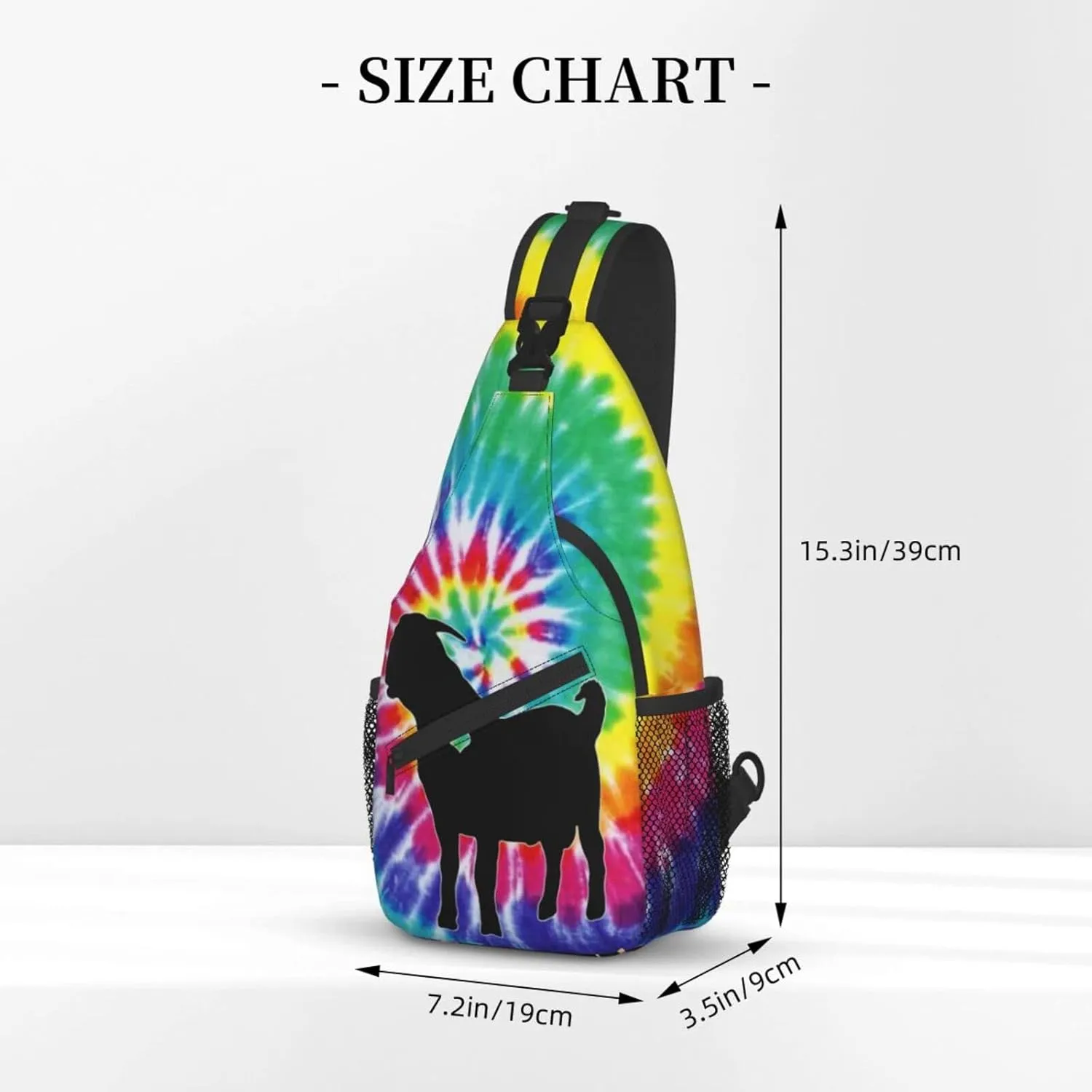 Boer Goat Silhouette Chest Bag Shoulder Bag, Cute Animals Sling Backpack Casual Travel Bag For Men And Women