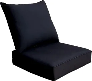 BOSSIMA Outdoor Patio Cushions 24"×24“ Deep Seat Chair Cushions Furniture Cushions, Sunbrella Canvas Black