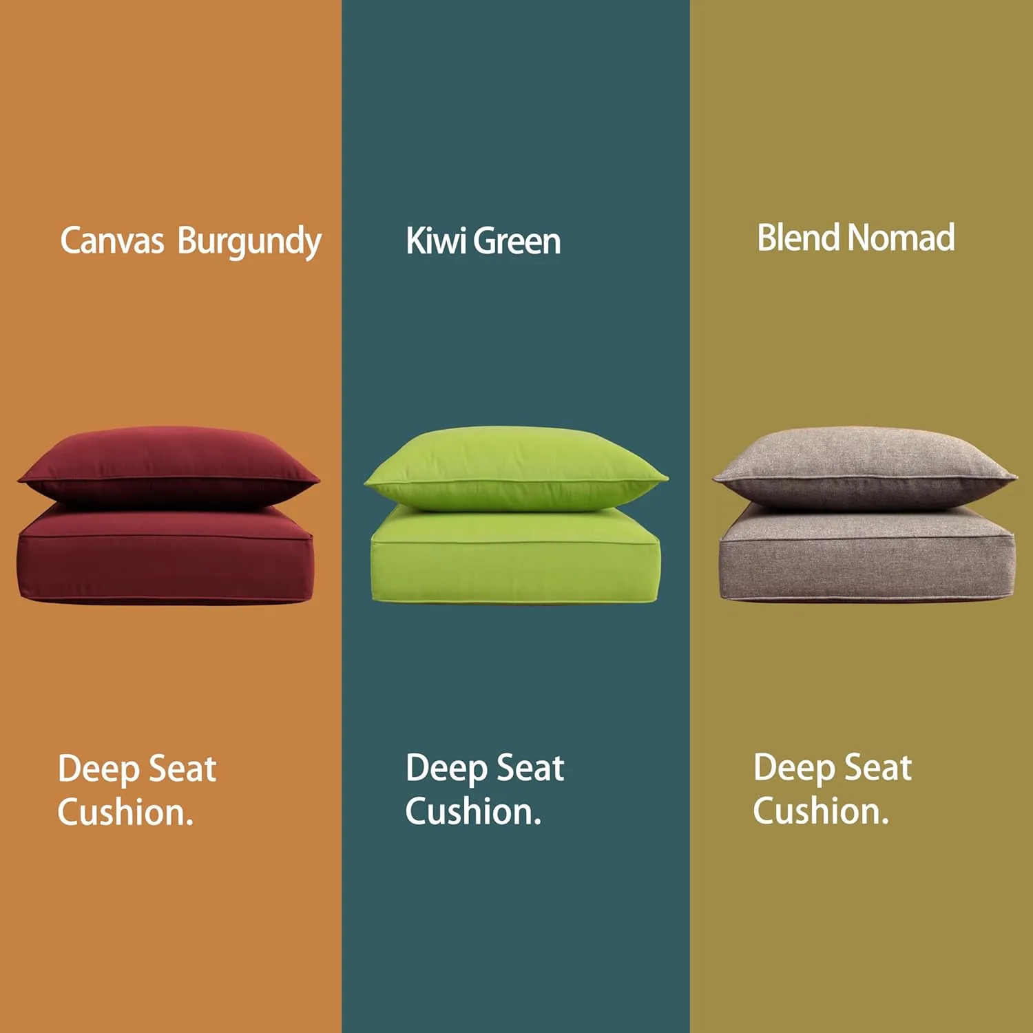 BOSSIMA Outdoor Patio Cushions Deep Seat Chair Cushions Furniture Cushions White, Sunbrella Blend Nomad
