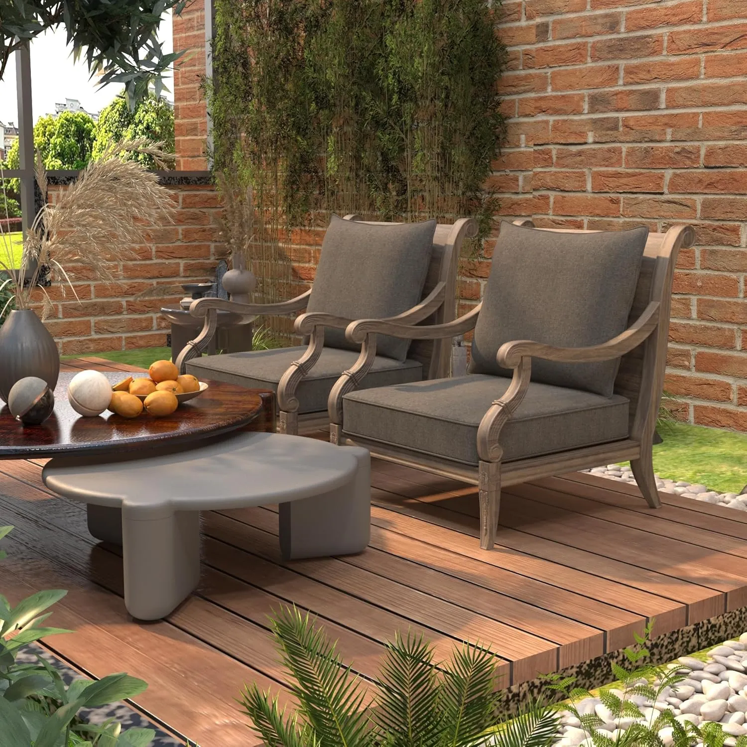 BOSSIMA Outdoor Patio Cushions Deep Seat Chair Cushions Furniture Cushions White, Sunbrella Blend Nomad
