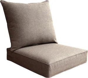 BOSSIMA Outdoor Patio Cushions Deep Seat Chair Cushions Furniture Cushions White, Sunbrella Blend Nomad