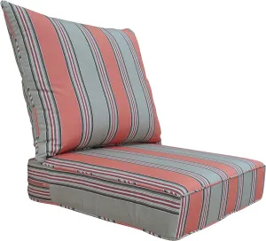BOSSIMA Outdoor Patio Deep Seat Chair Cushions Furniture Foam Cushion 24x24, Sunbrella Passage-Poppy