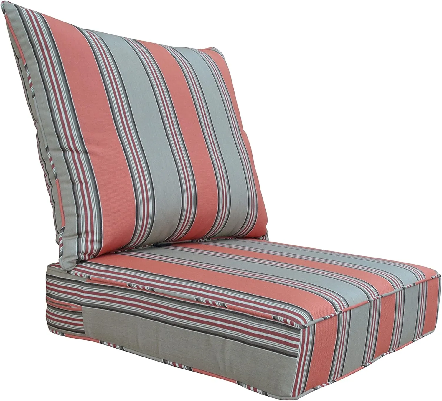 BOSSIMA Outdoor Patio Deep Seat Chair Cushions Furniture Foam Cushion 24x24, Sunbrella Passage-Poppy