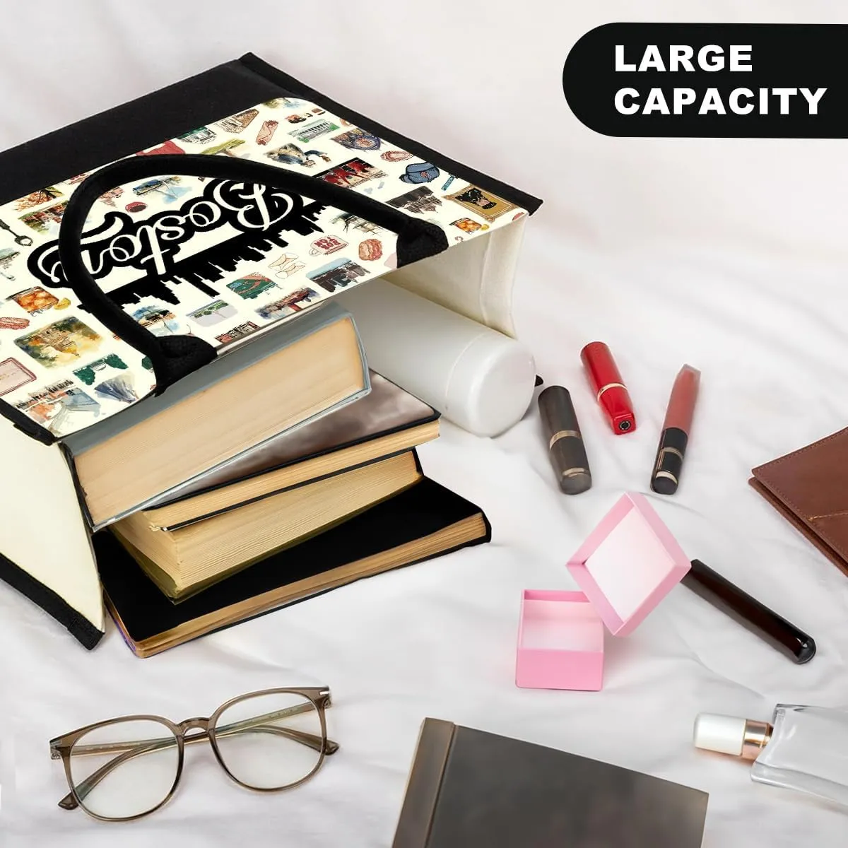 Boston Dallas Washington DC San Francisco Los Angeles China Travel Tote Bag Makeup Bag Set