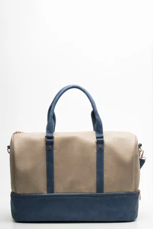 Bottom Compartment Bag Natural & Navy