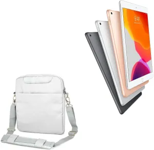 BoxWave Case Compatible with Apple iPad (7th Gen 2019) - Encompass Urban Bag, Over Shoulder Messenger Straps Handle Bag Pockets - Cool Grey