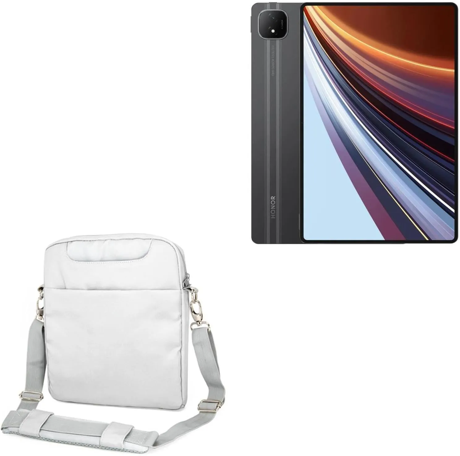 BoxWave Case Compatible with Honor Pad GT Pro - Encompass Urban Bag, Over Shoulder Messenger Straps Handle Bag Pockets - Cool Grey