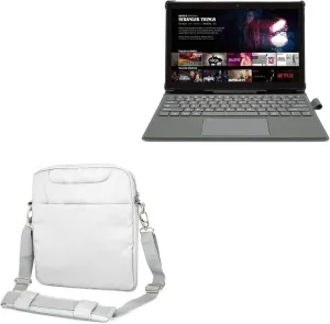 BoxWave Case Compatible with Simbans TangoTab XL (11.6 in) - Encompass Urban Bag, Over Shoulder Messenger Straps Handle Bag Pockets - Cool Grey