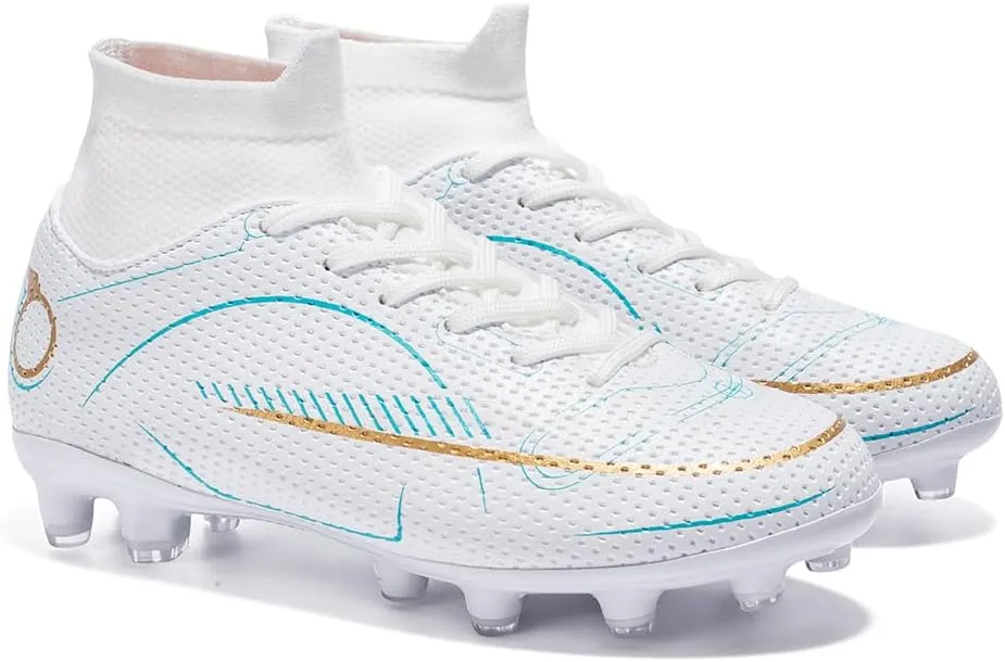 breooes Boys Soccer Cleats Kids Footaball Cleats Outdoor Trainning Soccer Shoes Athletic Girls Football Shoes