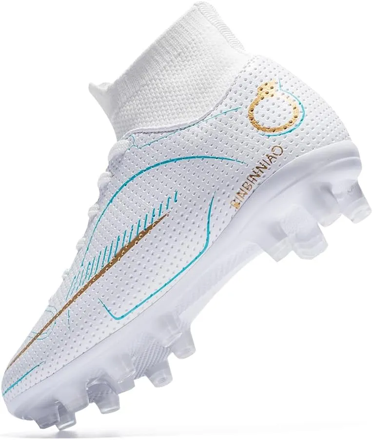 breooes Boys Soccer Cleats Kids Footaball Cleats Outdoor Trainning Soccer Shoes Athletic Girls Football Shoes