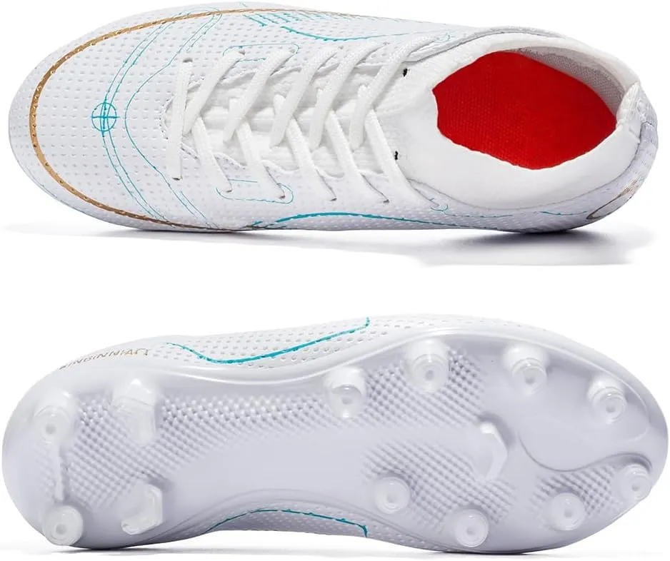 breooes Boys Soccer Cleats Kids Footaball Cleats Outdoor Trainning Soccer Shoes Athletic Girls Football Shoes
