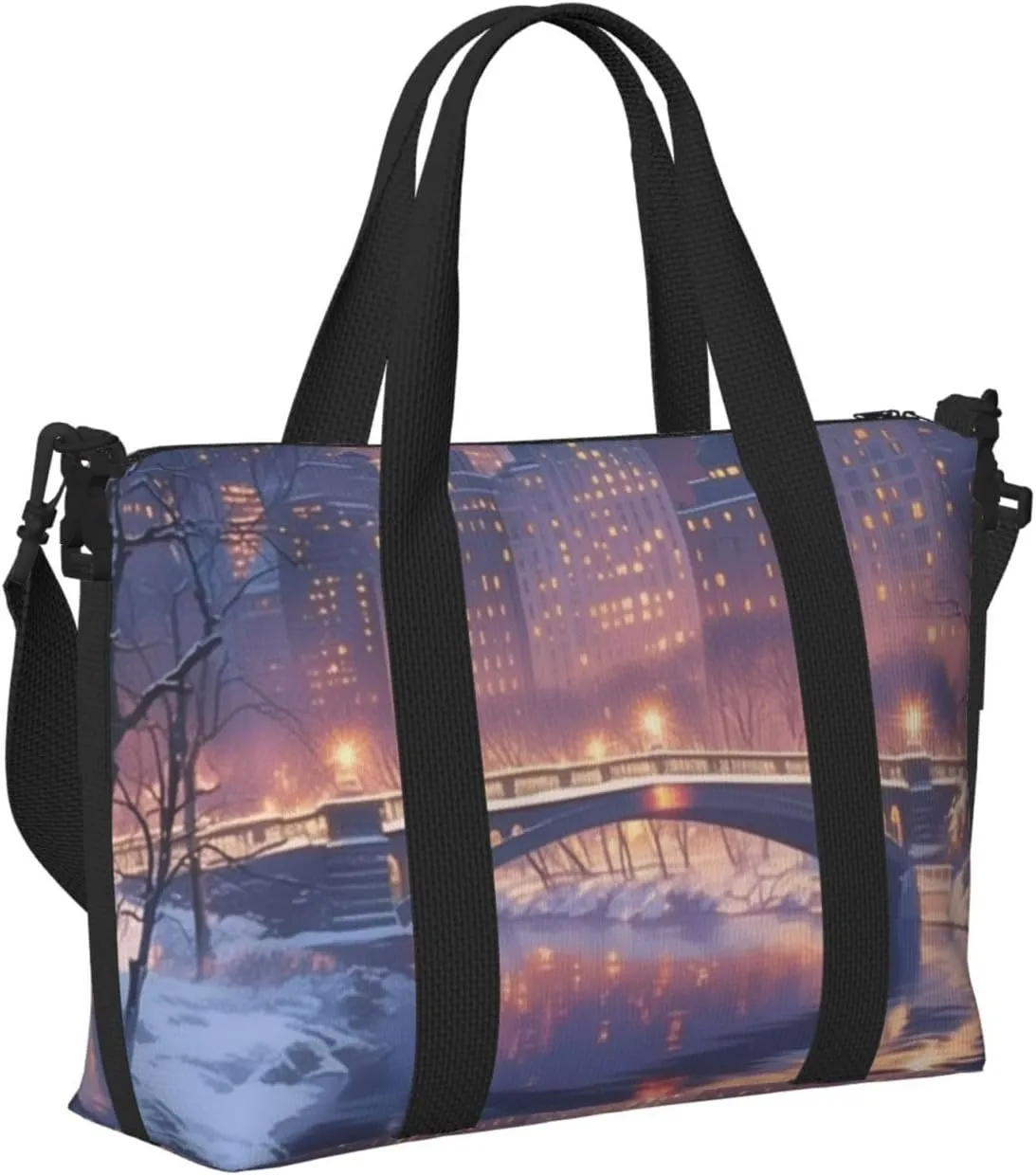 bridge print Travel Duffel Bag, Sports Tote Gym Bag, Swim Pool Bag Large Shoulder Tote Bag for Beach Weekender