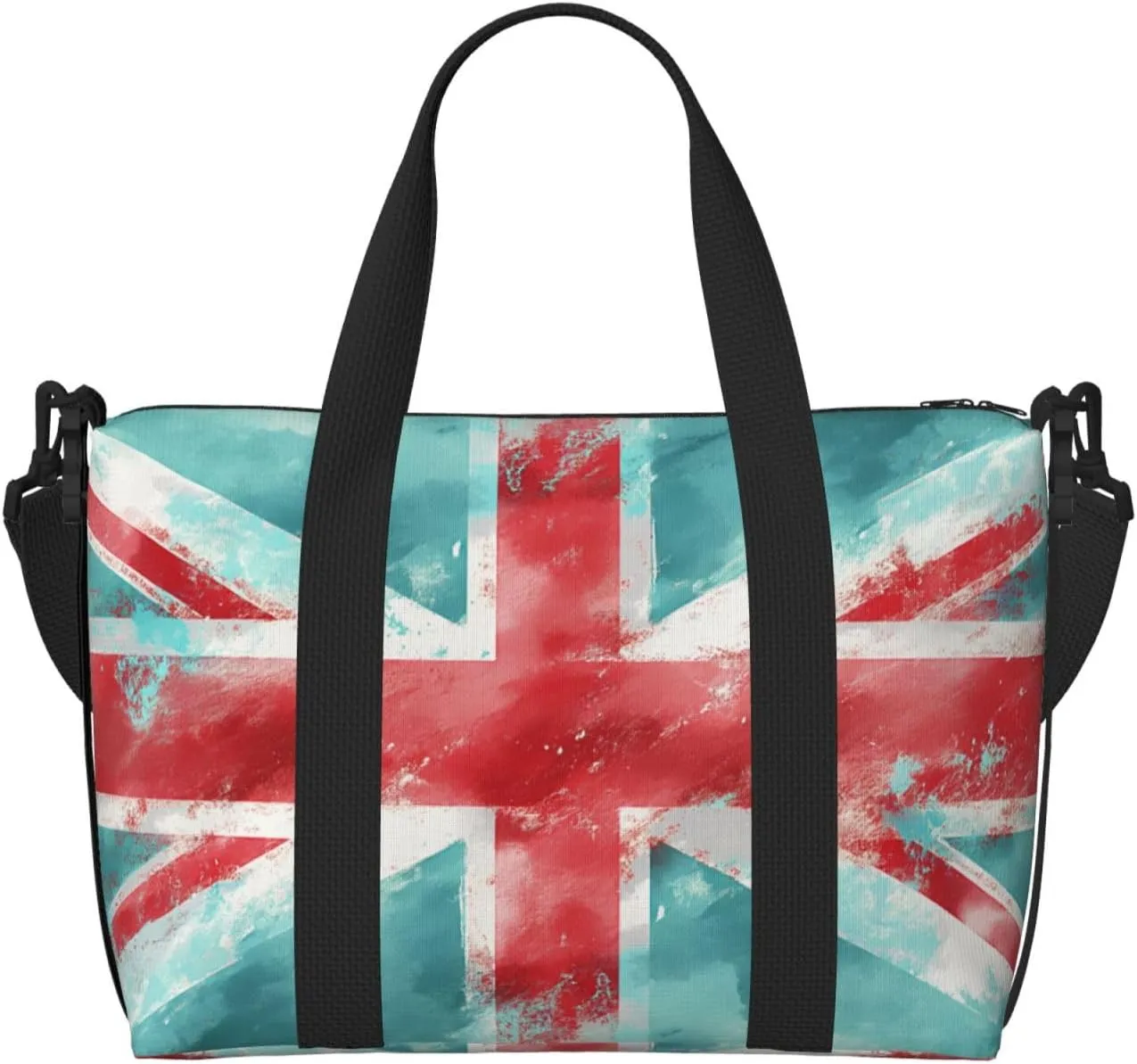 britain united flag watercolor art print Travel Duffel Bag, Sports Tote Gym Bag, Swim Pool Bag Large Shoulder Tote Bag for Beach Weekender, 202-406-121