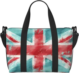 britain united flag watercolor art print Travel Duffel Bag, Sports Tote Gym Bag, Swim Pool Bag Large Shoulder Tote Bag for Beach Weekender, 202-406-121