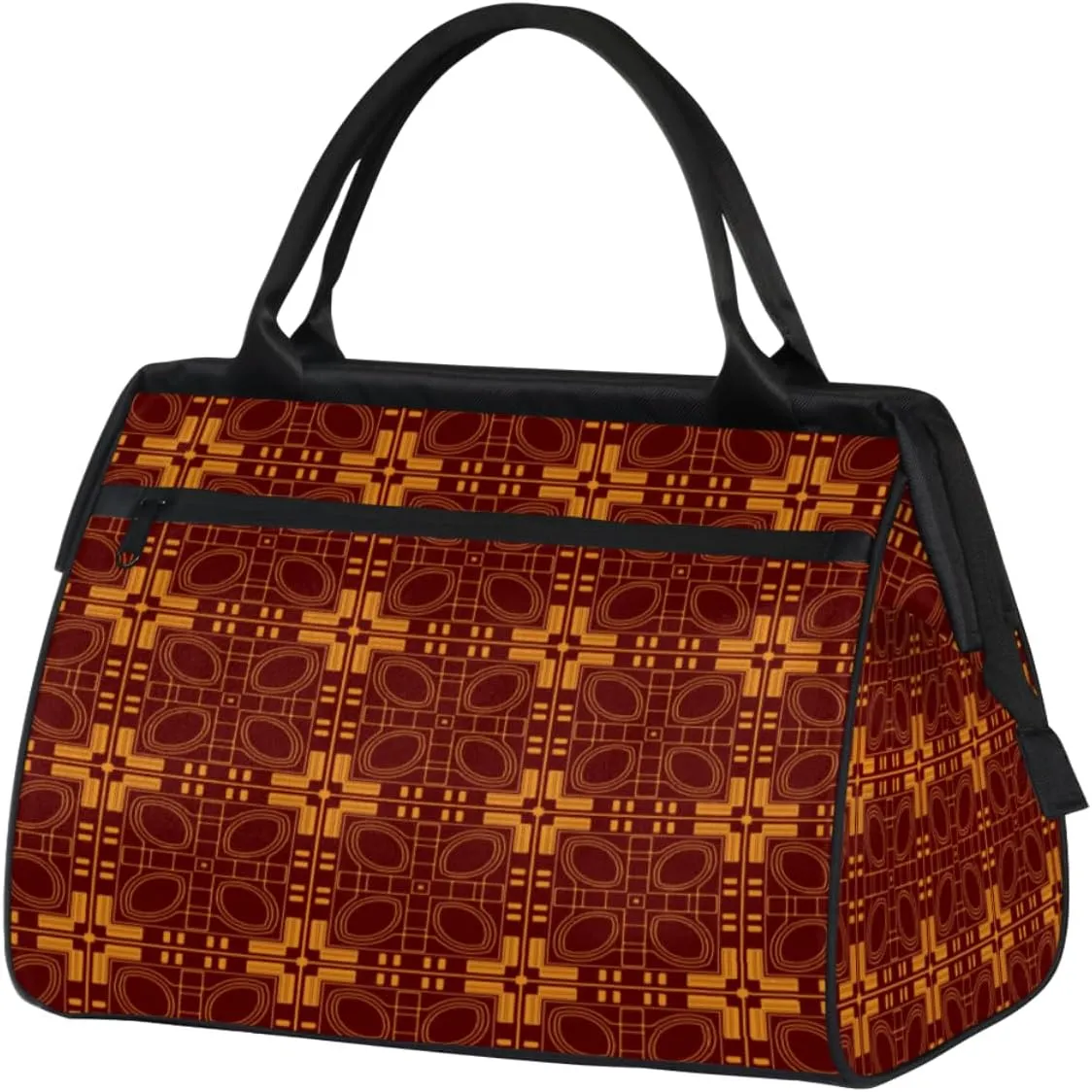 Bronze Aztec Ornament Womens Weekender Overnight Bag Travel Duffel Bag 25L Carry On Tote Bag Gym Duffle Bag for Women Teen Girls