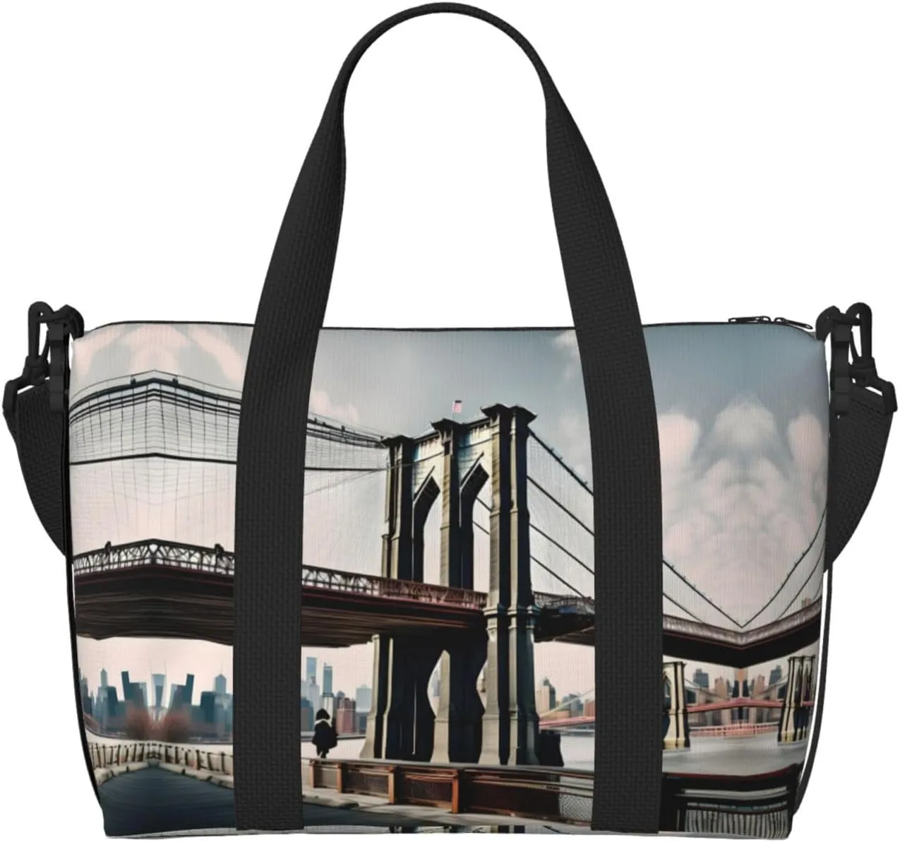 Brooklyn Bridge s print Travel Duffel Bag,workout duffel bag, overnight shoulder Bag,Weekender Bag for Women Men