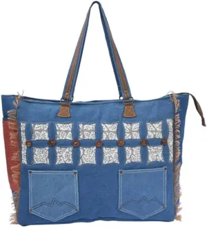 Btur Weekender Bag - Stylish Denim, Canvas, and Leather Duffel Bags for Women, Perfect for Travel, Gym, Overnight, Large Capacity Handbags, Ideal Gift for Sister, Mom, or Best Friend