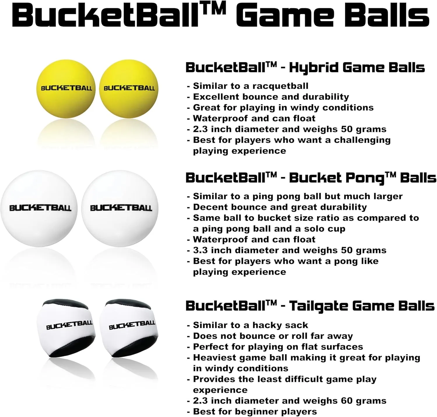 BucketBall | Team Color Edition | Combo Pack (Black/Red): Original Yard Pong Game: Best Camping, Beach, Lawn, Outdoor, Family, Adult, Tailgate, Jumbo, Giant Game