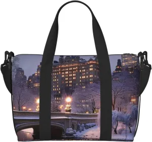 building bridge print Travel Duffel Bag, Sports Tote Gym Bag, Swim Pool Bag Large Shoulder Tote Bag for Beach Weekender