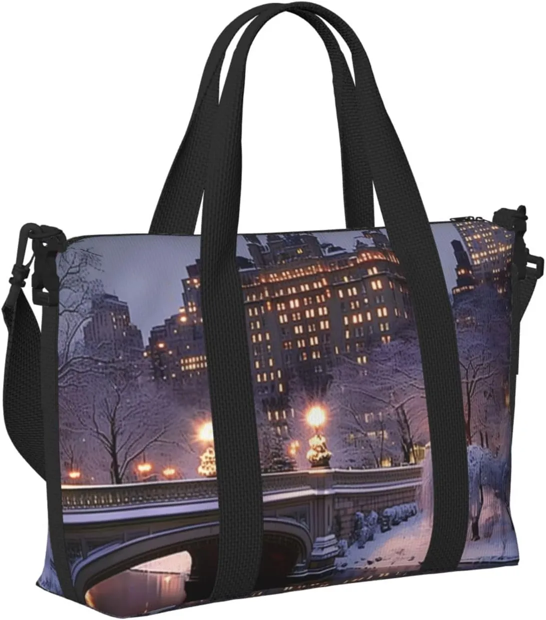 building bridge print Travel Duffel Bag, Sports Tote Gym Bag, Swim Pool Bag Large Shoulder Tote Bag for Beach Weekender