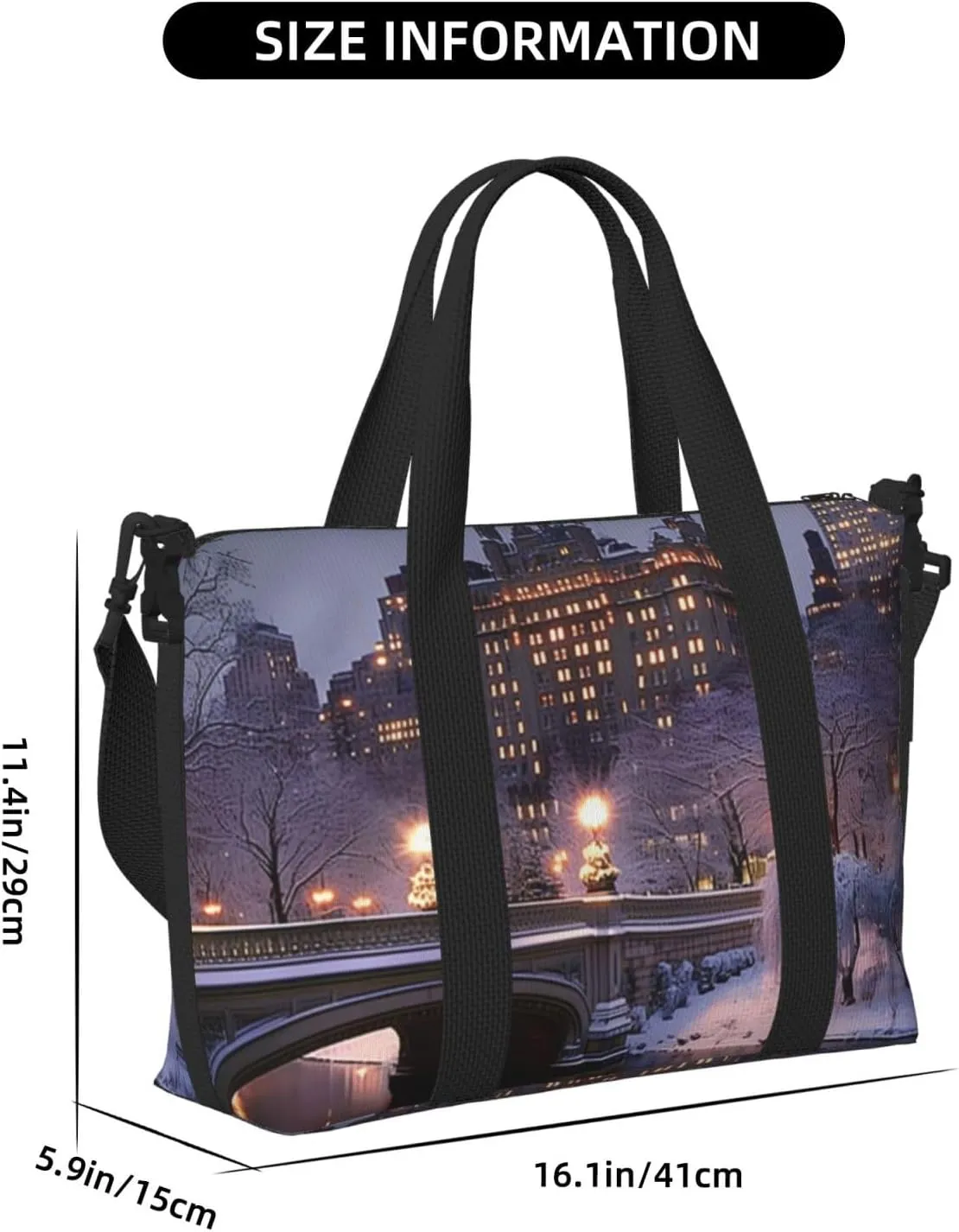 building bridge print Travel Duffel Bag, Sports Tote Gym Bag, Swim Pool Bag Large Shoulder Tote Bag for Beach Weekender