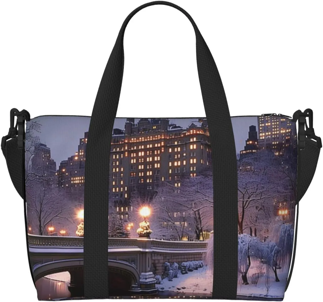 building bridge print Travel Duffel Bag, Sports Tote Gym Bag, Swim Pool Bag Large Shoulder Tote Bag for Beach Weekender