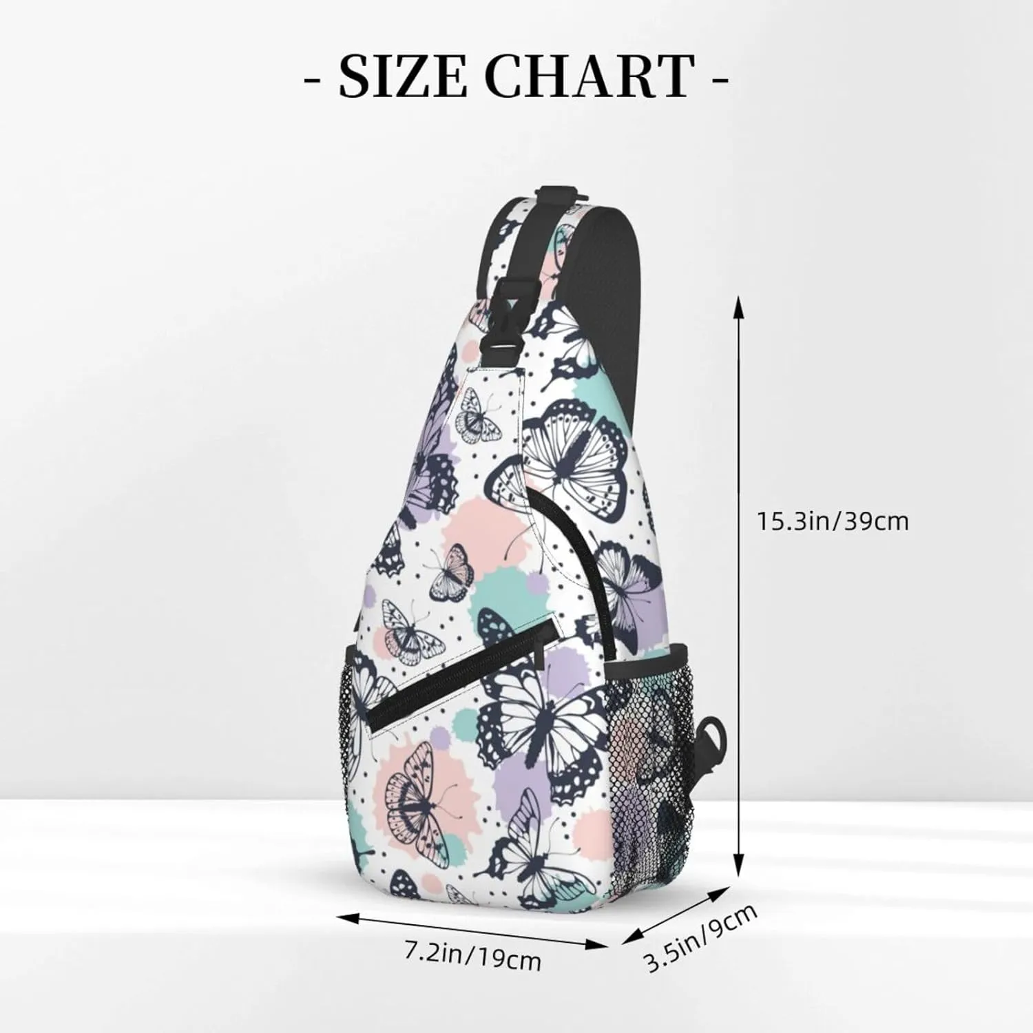 Butterfly Sling Backpack Shoulder Chest Bag For Men Women Hiking Travel Crossbody Daypack