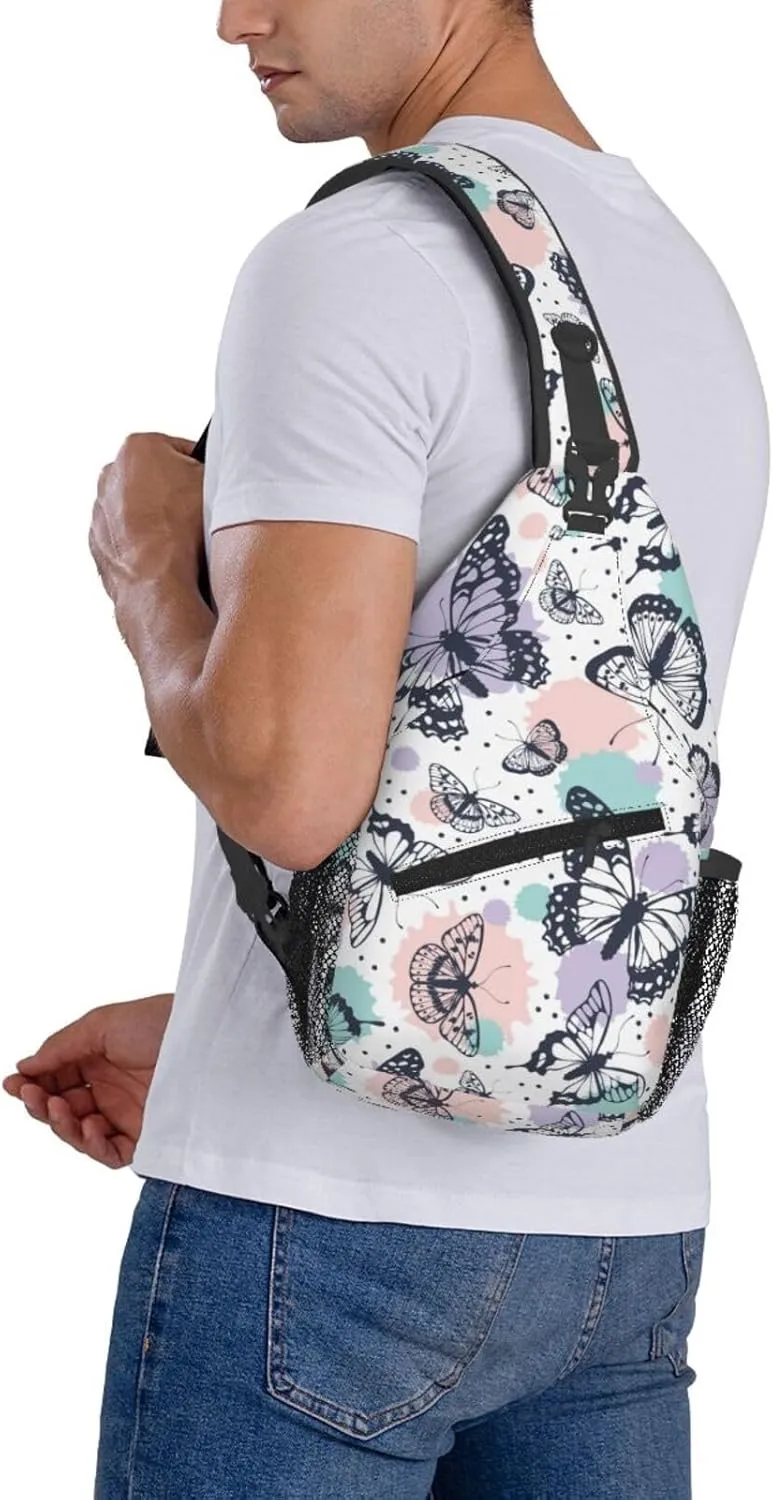 Butterfly Sling Backpack Shoulder Chest Bag For Men Women Hiking Travel Crossbody Daypack