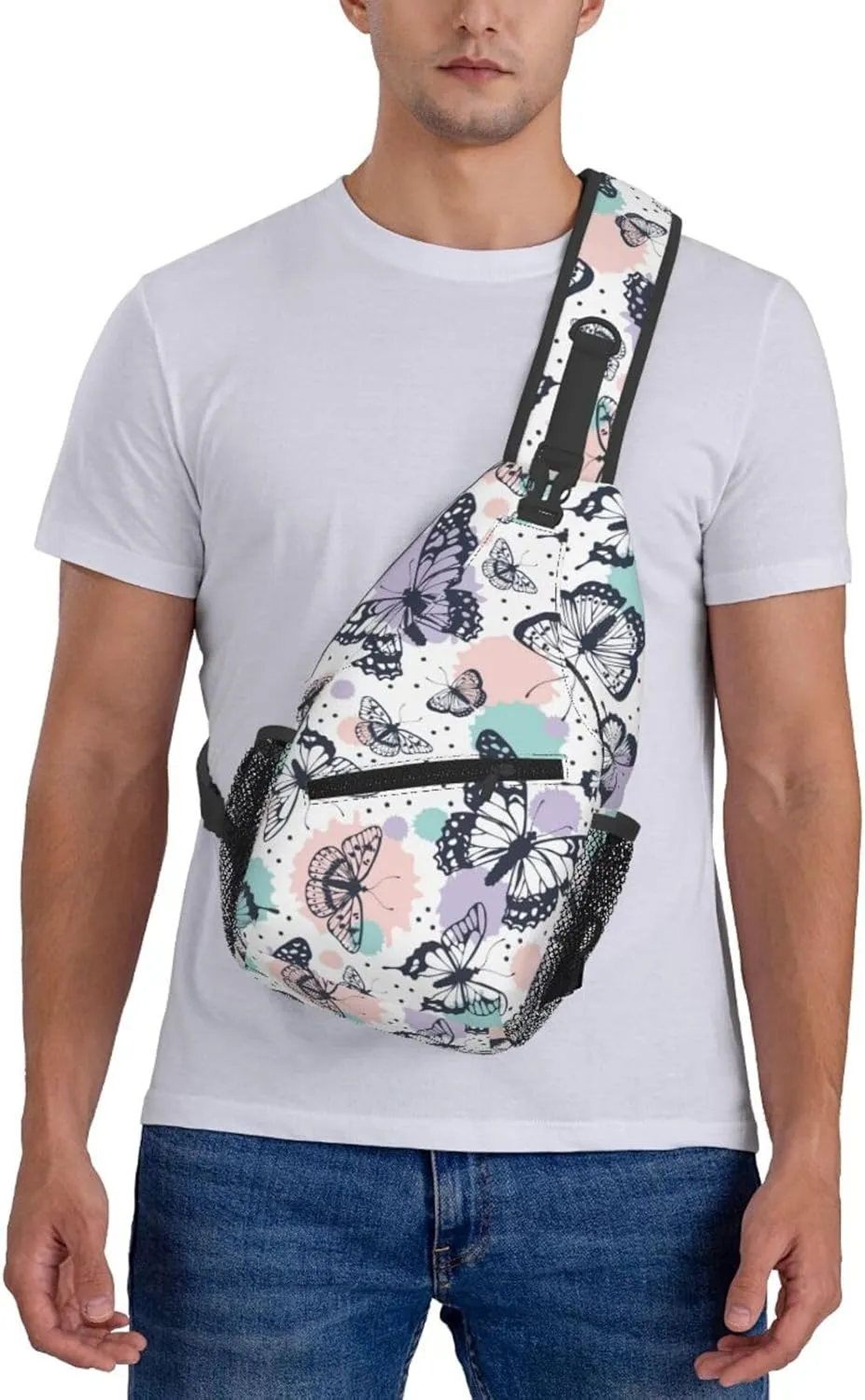 Butterfly Sling Backpack Shoulder Chest Bag For Men Women Hiking Travel Crossbody Daypack