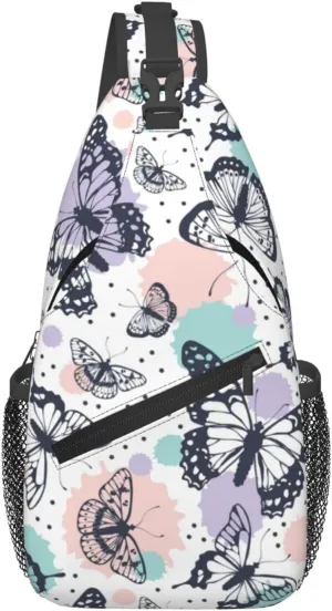 Butterfly Sling Backpack Shoulder Chest Bag For Men Women Hiking Travel Crossbody Daypack