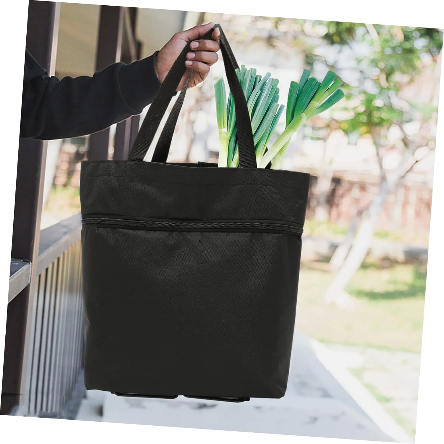 Cabilock Collapsible Trolley Bag Folding Shopping Bag with Wheels Foldable Grocery Bag Laundry Bag