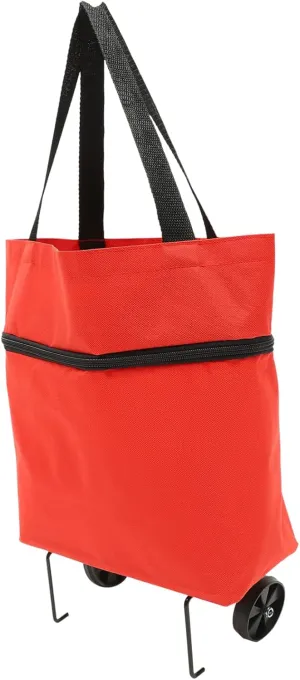 Cabilock Storage Bag with Wheels Shopping Cart Bag Wheels Foldable Wagon Tey Bags Large Duffle Bag with Wheels