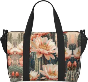 Cactus Floral Bloom Print Versatile Gym Sports Bag,Companion For Your Journeys And Fitness Routines
