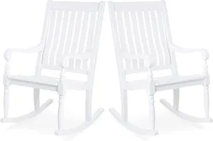 Cambridge Casual Montrose Solid Wood Oversized Rocking Chair White, Set of 2