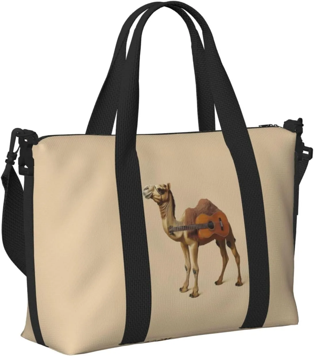 camel guitar funny print Travel Duffel Bag, Sports Tote Gym Bag, Swim Pool Bag Large Shoulder Tote Bag for Beach Weekender