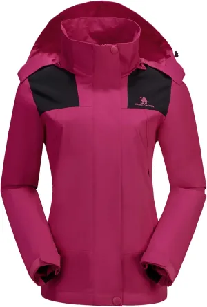 CAMELSPORTS Women's Rain Jacket Lightweight Windbreaker Hooded Raincoat Windproof Coat Shell for Outdoor Hiking