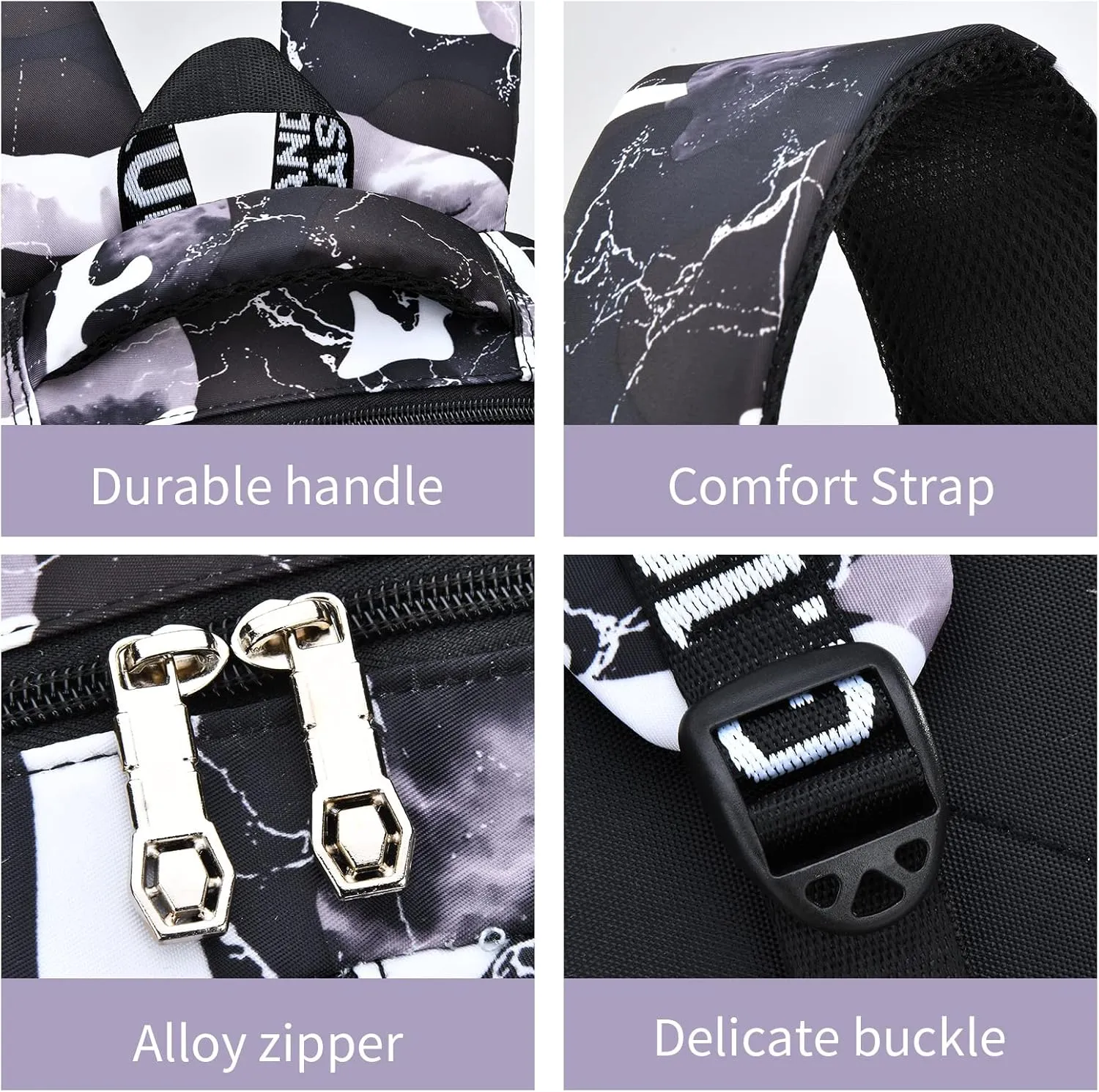 Camo Backpack for Kids, Lightweight Camo Backpack Elementary Middle School Backpack Water Repellent Bookbag (Lightning Black 2 in 1)