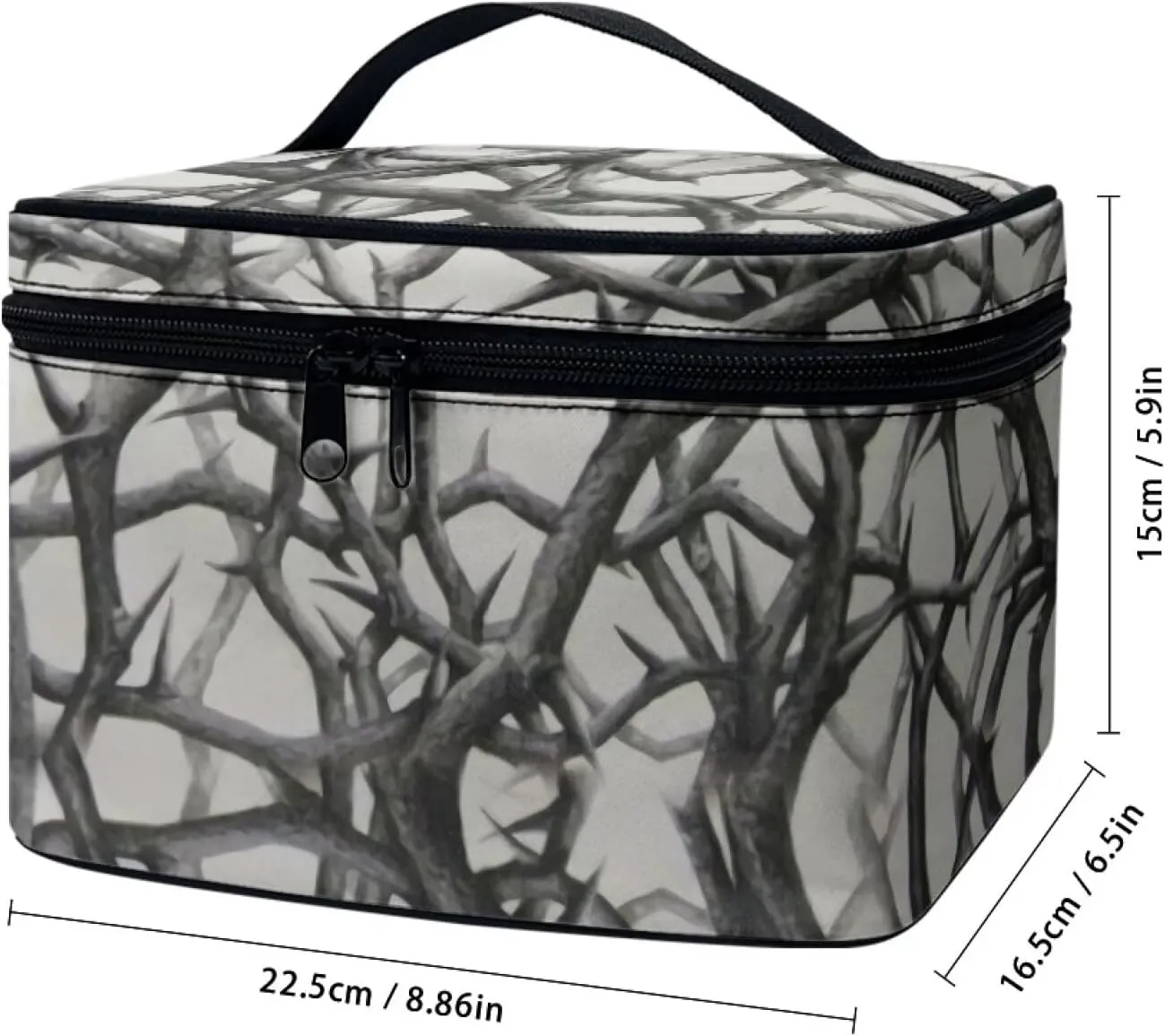 Camo Cosmetic Bag for Women Girls Zipper Toiletries Accessories BrushesPortable Brushes Case with Handle Easy to Clean for Weekend Getaways, Vacations, Weekender