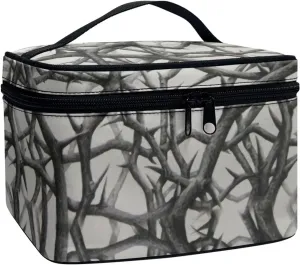 Camo Cosmetic Bag for Women Girls Zipper Toiletries Accessories BrushesPortable Brushes Case with Handle Easy to Clean for Weekend Getaways, Vacations, Weekender