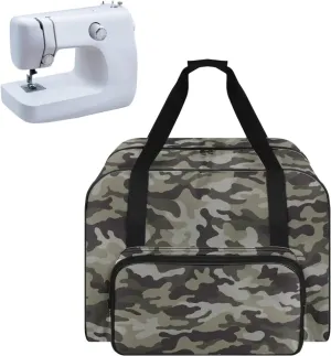 Camouflage Sewing Machine Carrying Case Tote Bag, Padded Storage Cover Carrying Case with Pockets and Handles, Suitable for Most Standard Sewing Machine