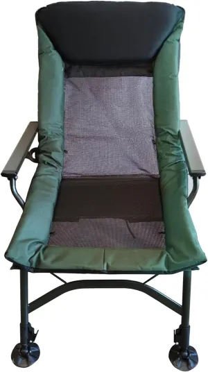 Camping Lounge Chair, Portable Folding Reclining Camping Lounge Chair with Adjustable Backrest, Lightweight & Durable for Indoor & Outdoor Use, Beach, Hiking, Fishing (Green Black)