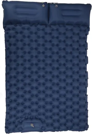 Camping Sleeping Pad, Double Sleeping Pad Inflatable Camping Sleeping Pads with Pillow Ergonomic Design Nylon Camping Mat Portable Camping Mat Camping Mattress for Outdoor Hiking