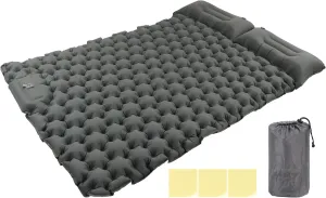 Camping Sleeping Pad Gray Water Prevent Nylon Ergonomic Support Foot Press 60S Inflating Mat Outdoor