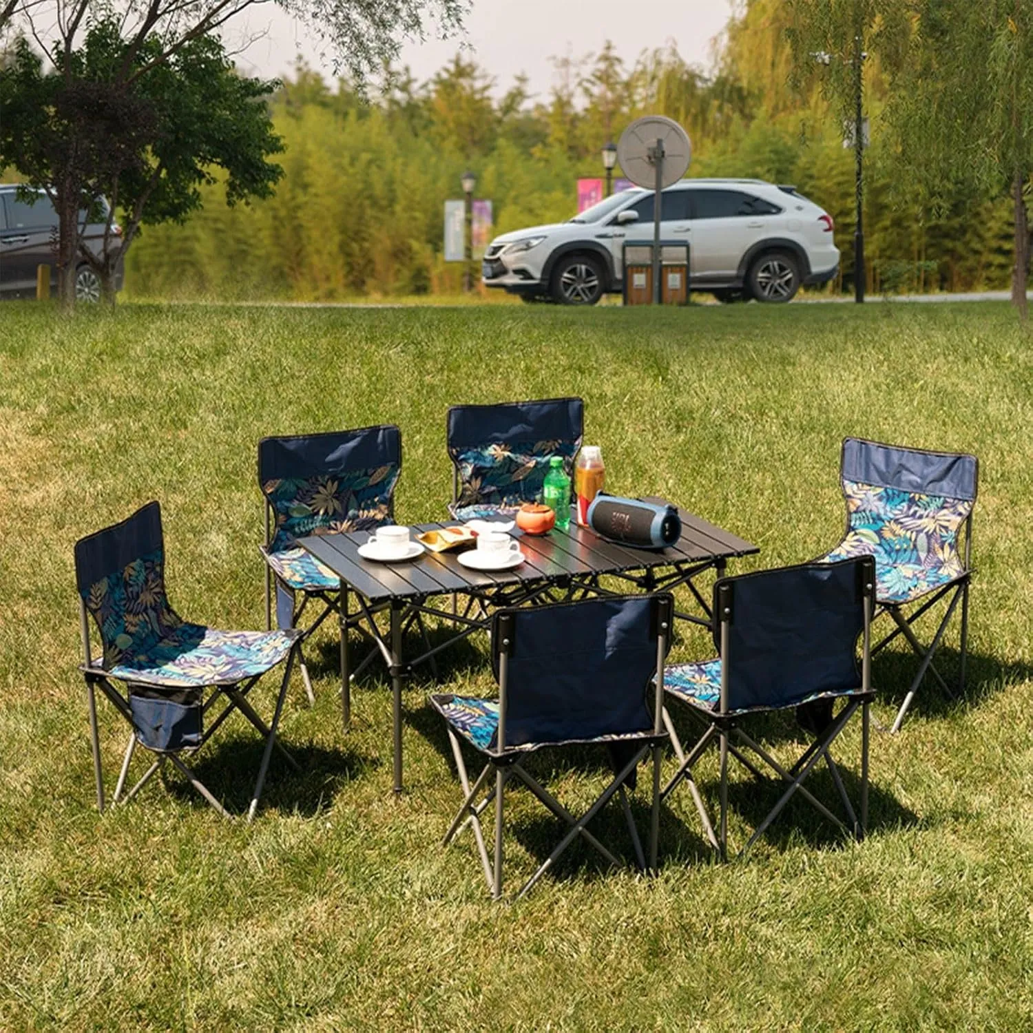 Camping Table Folding Camp Table Roll Up Surface Lightweight,with Carry Bag for Camping, Hiking, Picnics, BBQ, Beach Trips & Tailgating