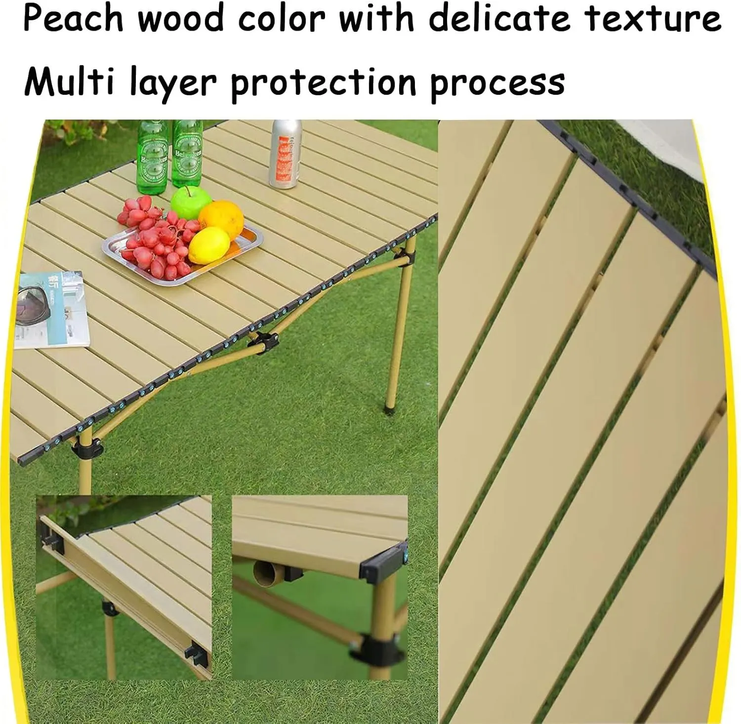 Camping Table Folding Camp Table Roll Up Surface Lightweight,with Carry Bag for Camping, Hiking, Picnics, BBQ, Beach Trips & Tailgating